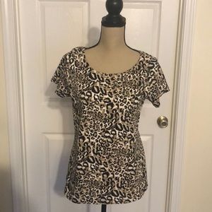 Kim Rogers Leopard Print T-Shirt Size Medium